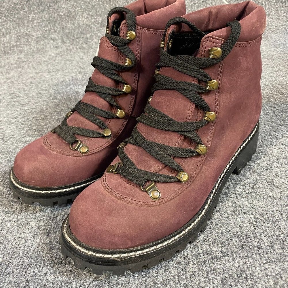 MARC By MARC JACOBS Womens Boots 9 / 40 Red Suede Speed Lace Hikers NEW